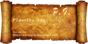 Plavsitz Ida névjegykártya